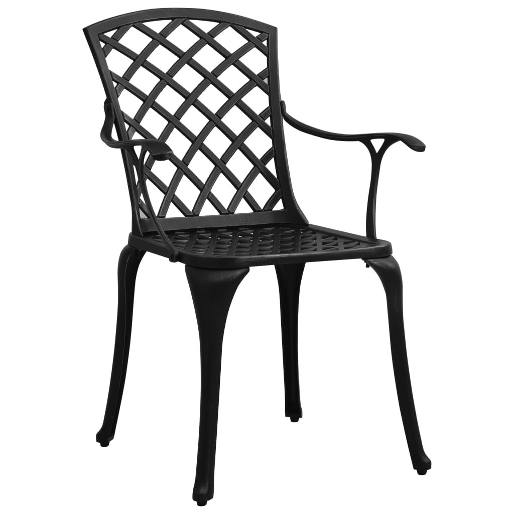vidaXL Zahradní židle 4 ks litý hliník černé