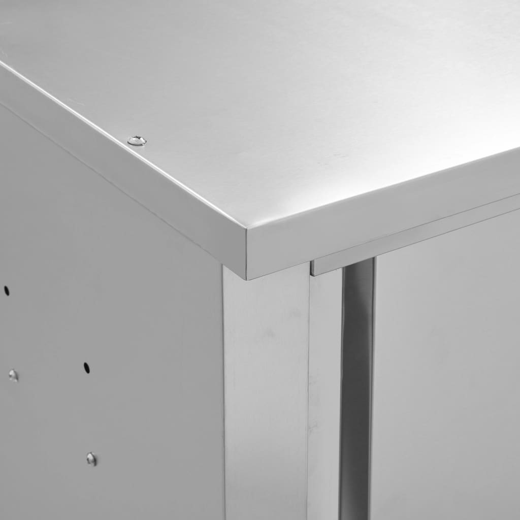 vidaXL Nástěnná kuchyňská skříň s posuvnými dveřmi 120x40x50 cm nerez