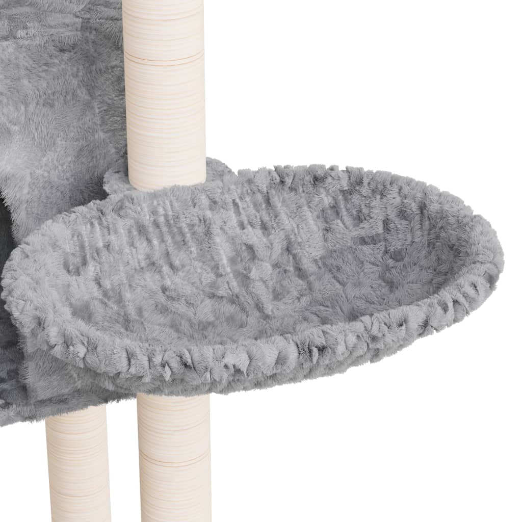 vidaXL Škrabadlo pro kočky se sisalovými sloupky světle šedé 108,5 cm