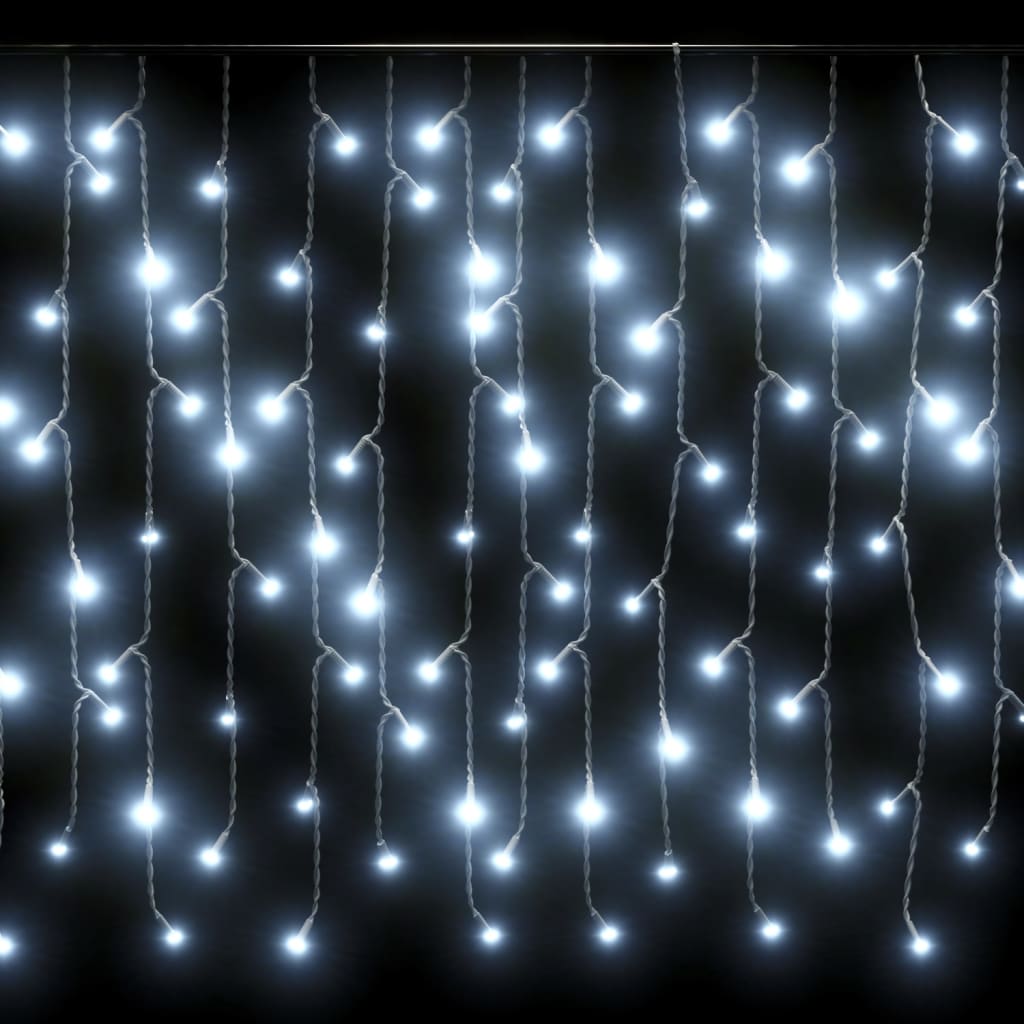 vidaXL LED světelný závěs rampouchy 10 m 400 LED studený bílý 8 funkcí