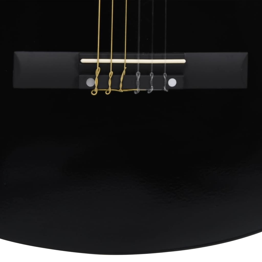 vidaXL Folková klasická kytara s výřezem se 6 strunami černá 38"