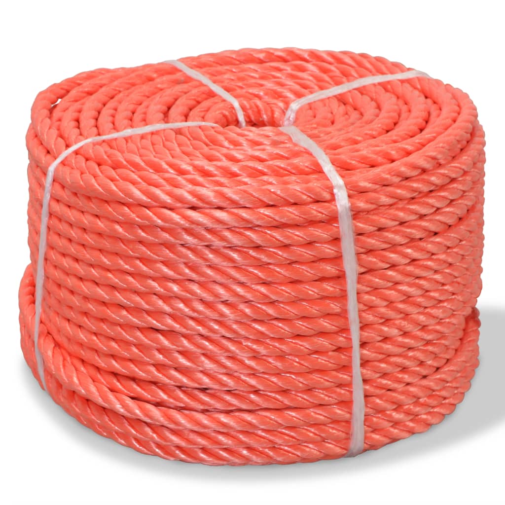 vidaXL Kroucené lano, polypropylen, 6 mm, 200 m, oranžová