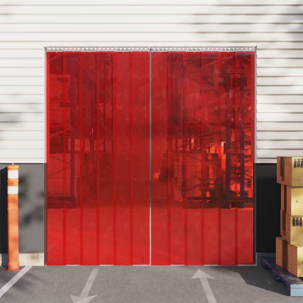 vidaXL Závěs do dveří červený 200 mm x 1,6 mm 10 m PVC