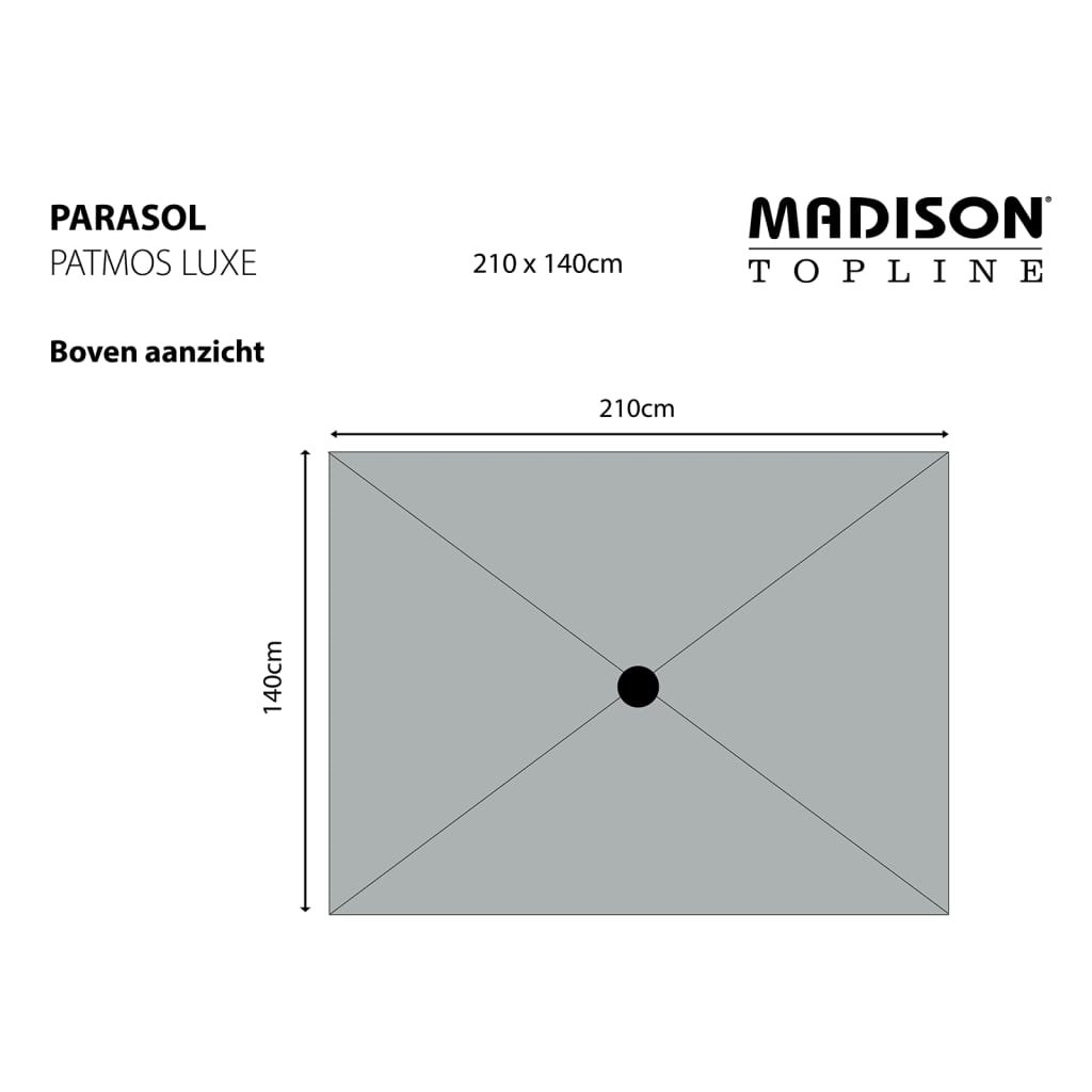 Madison Slunečník Patmos Luxe obdélníkový 210 x 140 cm šedohnědý