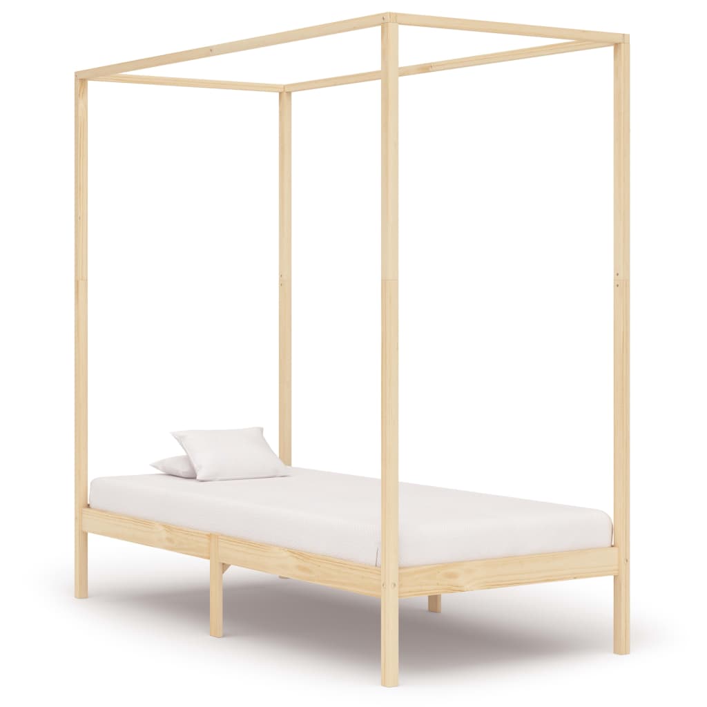 vidaXL Rám postele s nebesy masivní borové dřevo 100 x 200 cm