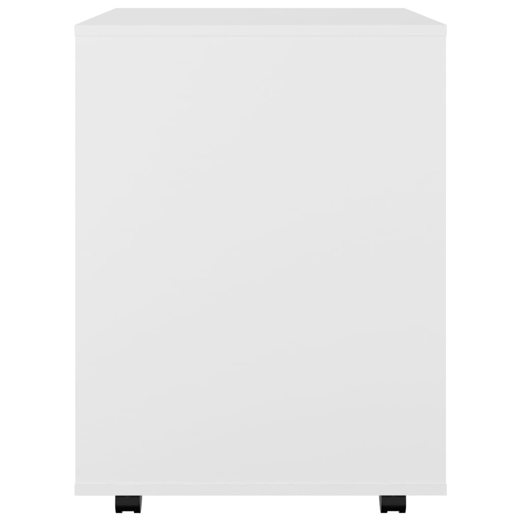vidaXL Skříňka na kolečkách bílá 60 x 53 x 72 cm dřevotříska