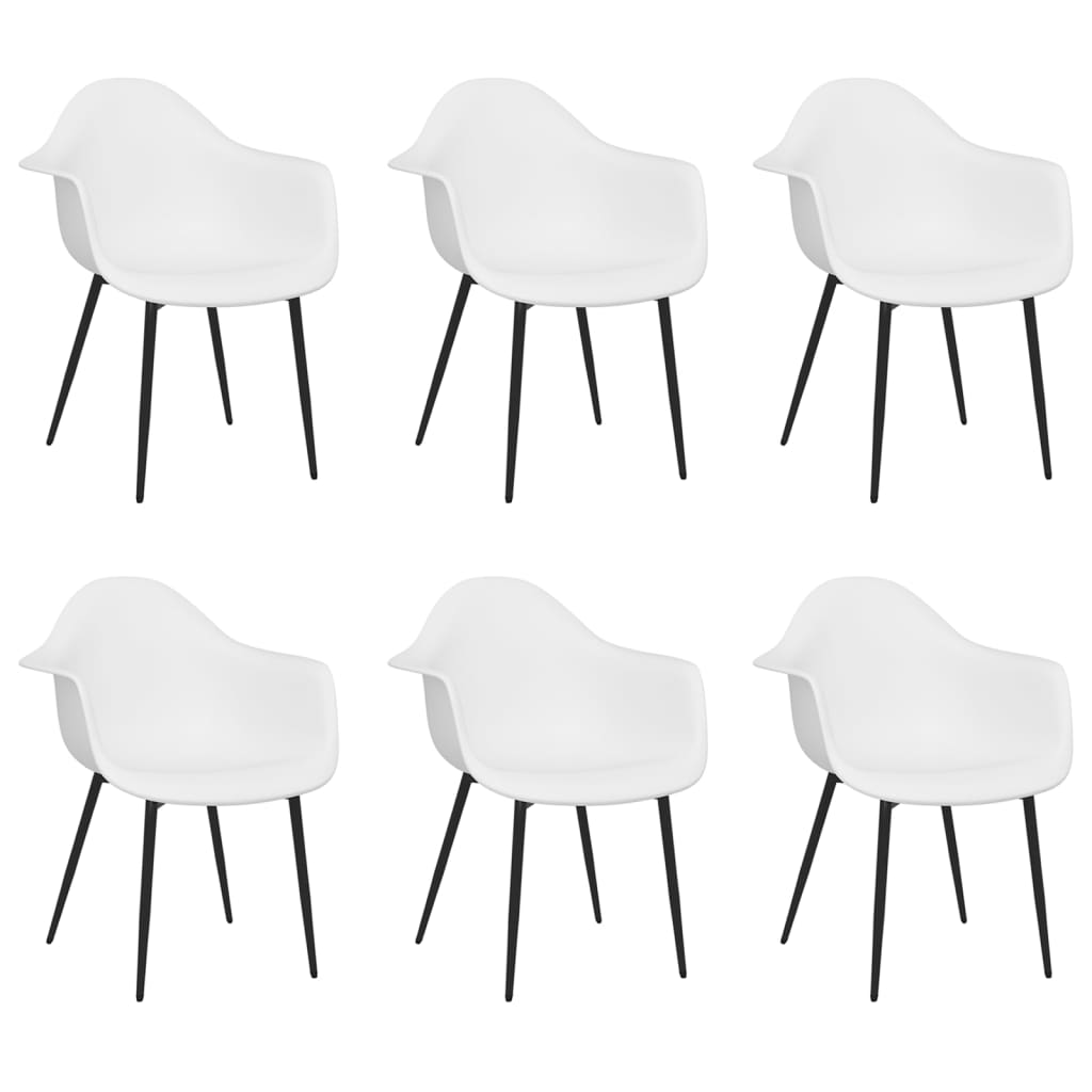 vidaXL Jídelní židle 6 ks bílé PP