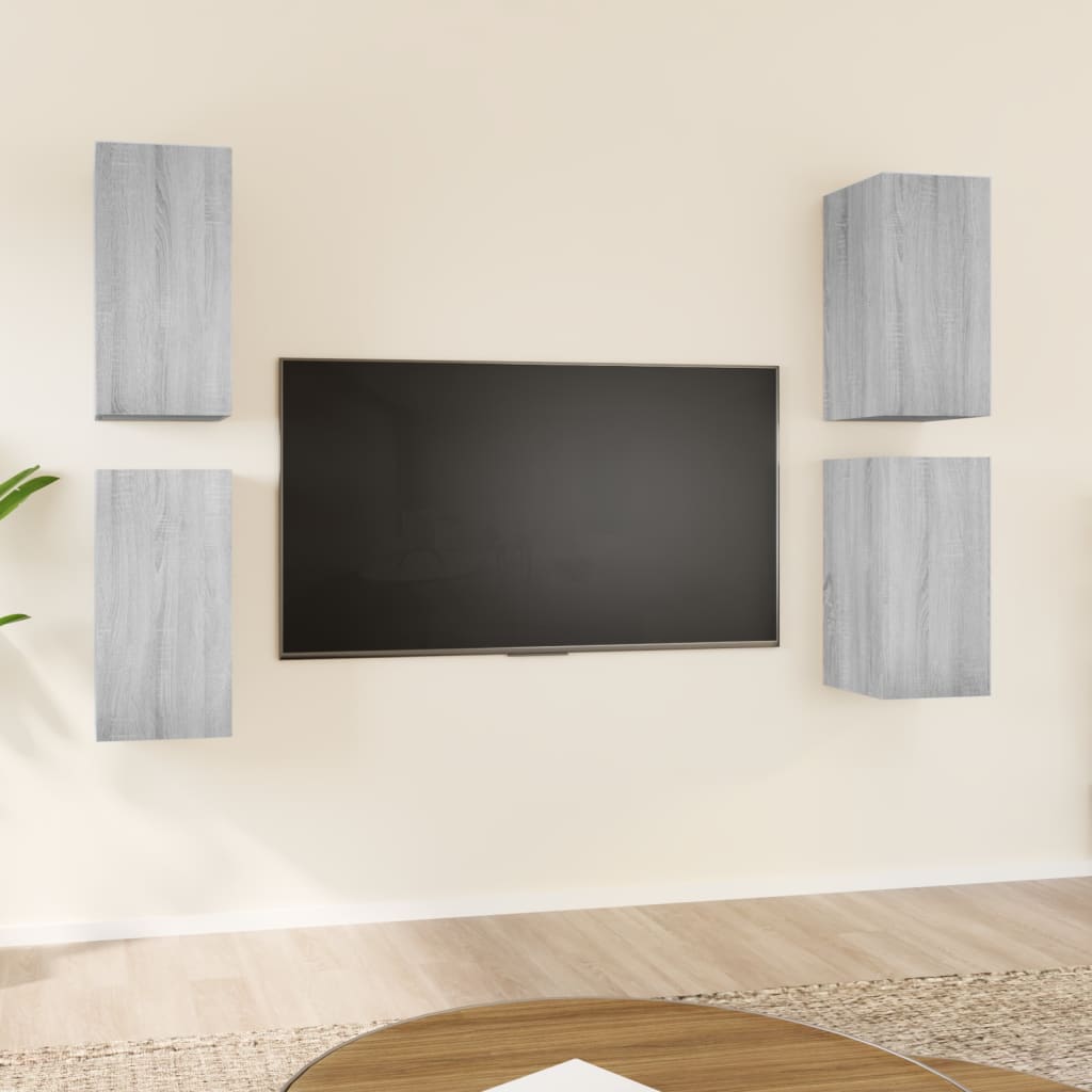 vidaXL TV skříňky 4 ks šedé sonoma 30,5 x 30 x 60 cm kompozitní dřevo
