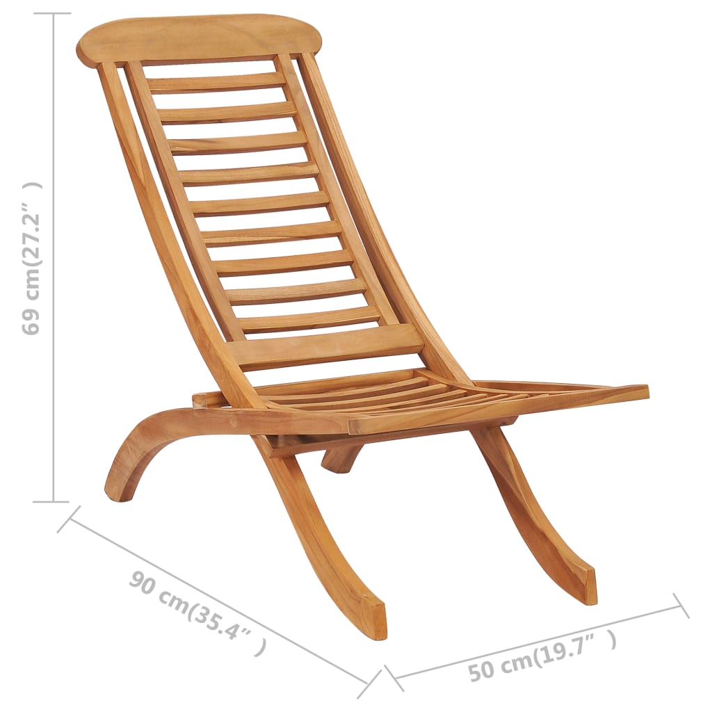 vidaXL Skládací zahradní židle 50 x 90 x 69 cm masivní teakové dřevo