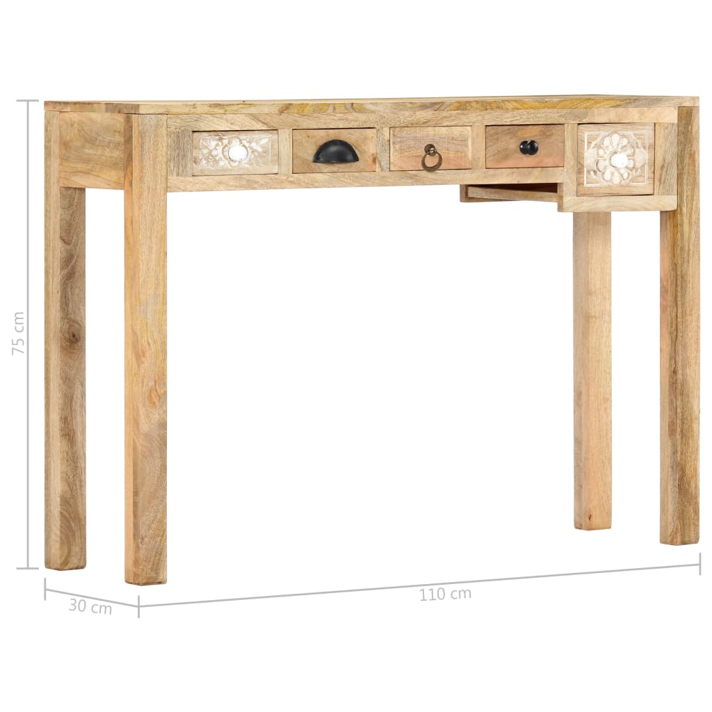 vidaXL Konzolový stolek 110 x 30 x 75 cm masivní mangovníkové dřevo