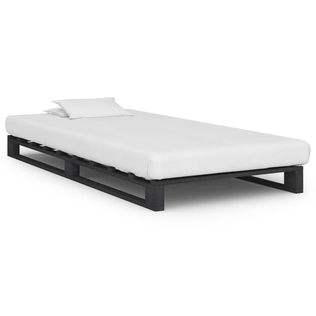 vidaXL Rám postele z palet šedý masivní borovice 90 x 200 cm