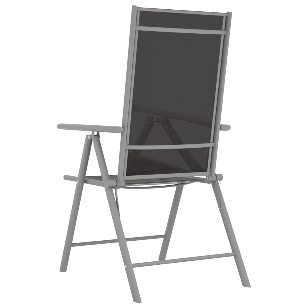 vidaXL Skládací zahradní židle 4 ks textilen černé