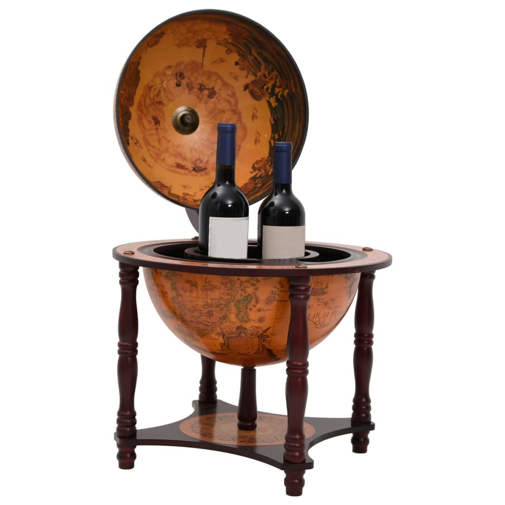 vidaXL Glóbus bar stojan na víno masivní eukalyptové dřevo