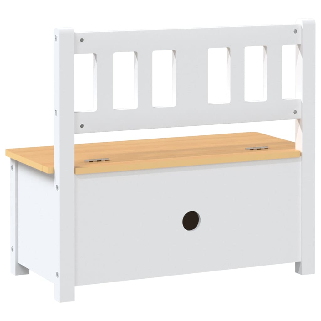 vidaXL Dětská úložná lavice bílá a béžová 60 x 30 x 55 cm MDF