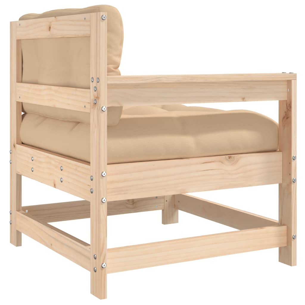 vidaXL Zahradní židle s poduškami masivní borové dřevo