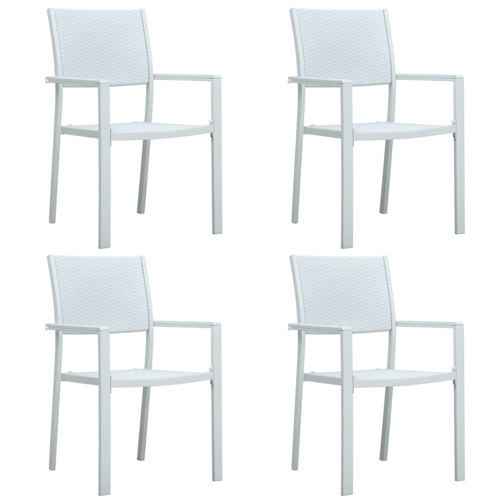 vidaXL Zahradní židle 4 ks bílé plast ratanový vzhled