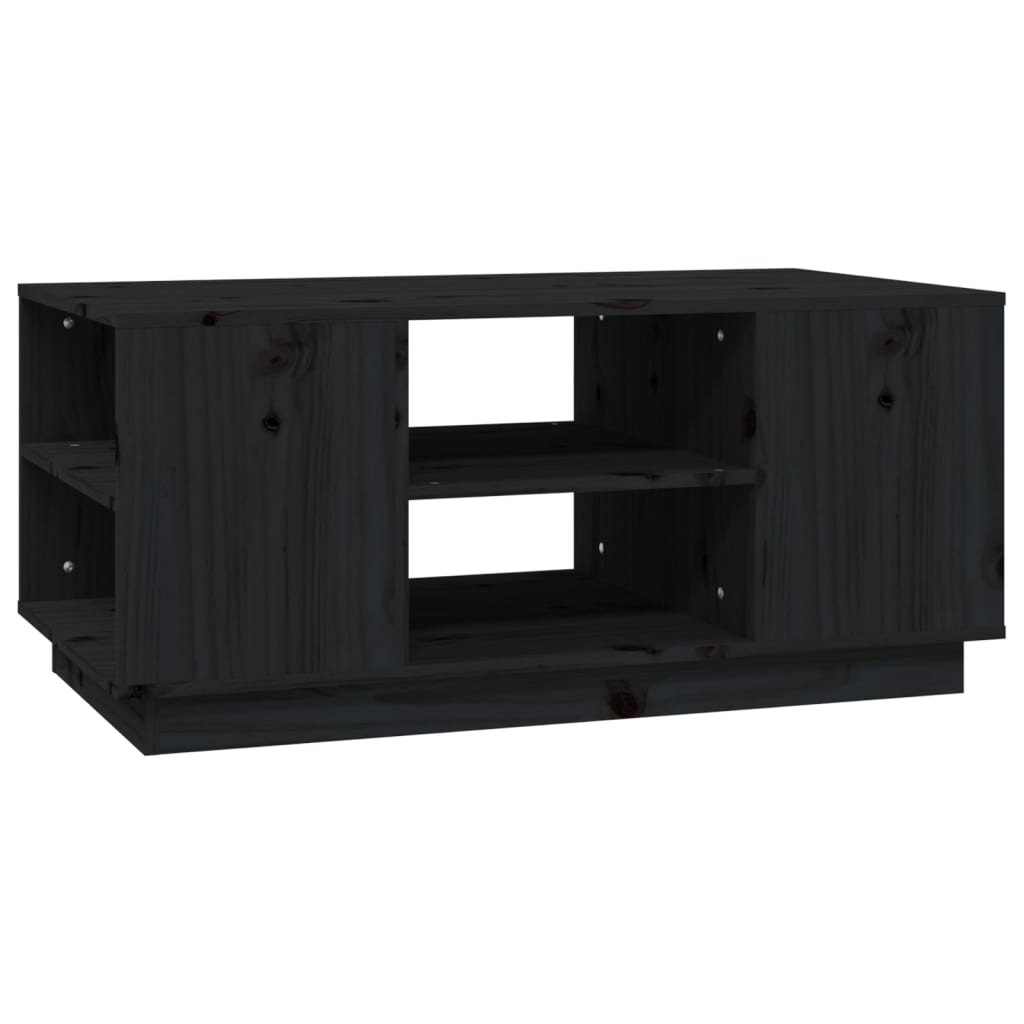 vidaXL Konferenční stolek černý 90x49x40,5 cm masivní borové dřevo