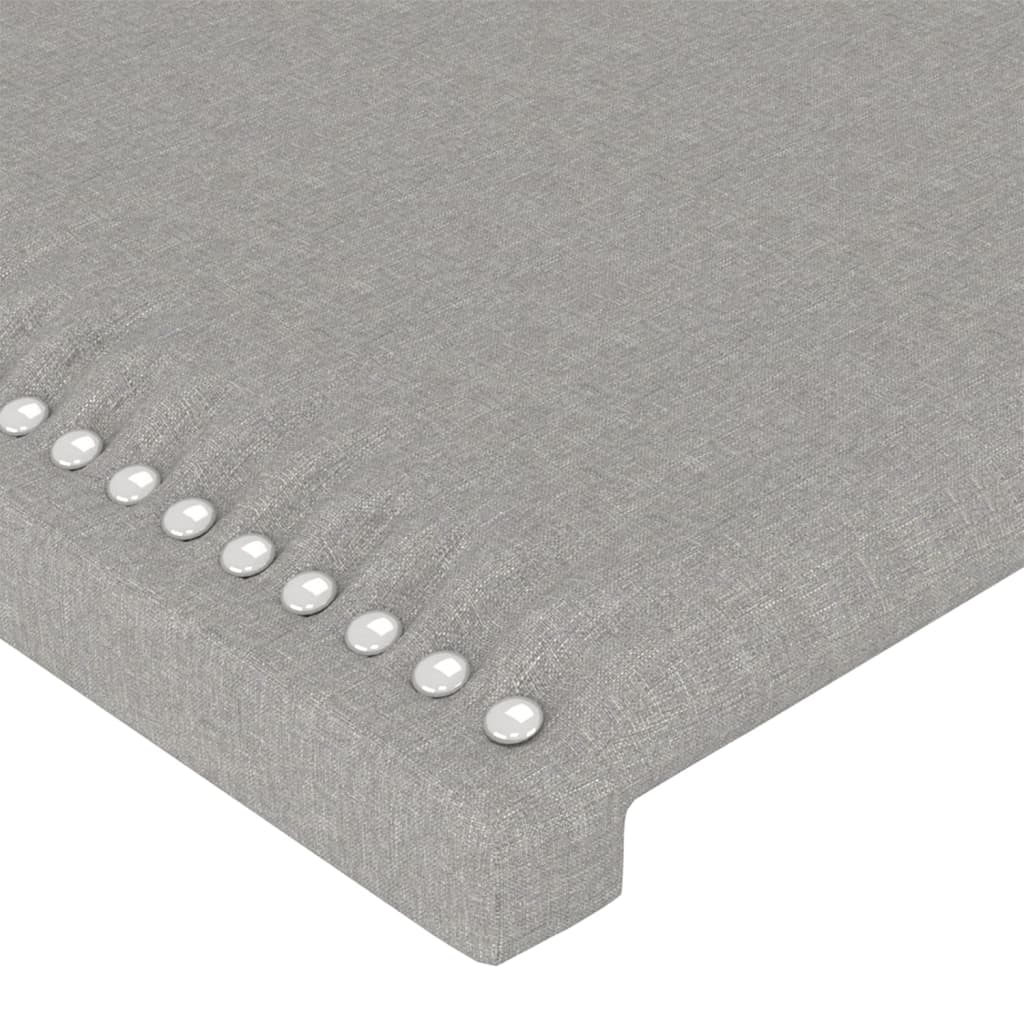 vidaXL Čelo postele s LED světle šedé 144x5x118/128 cm textil
