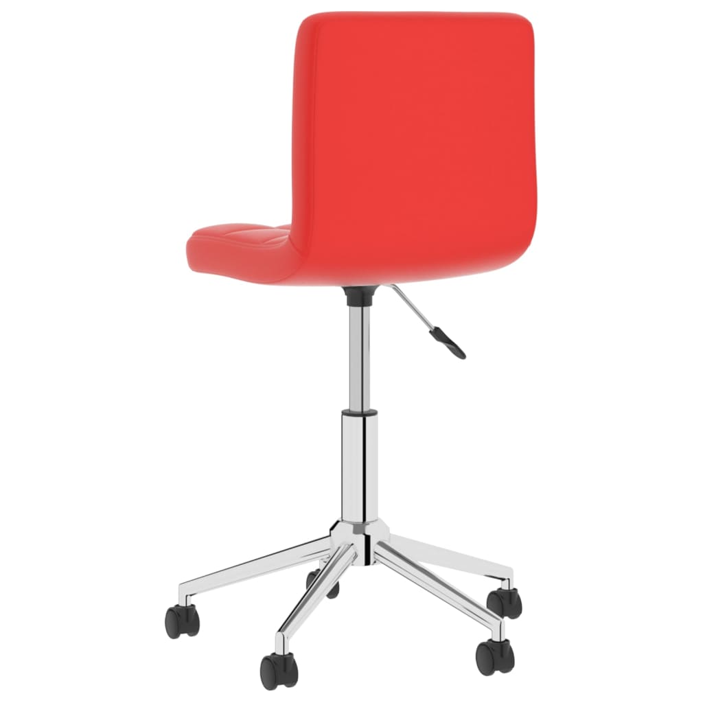 vidaXL Otočné jídelní židle 2 ks červené umělá kůže