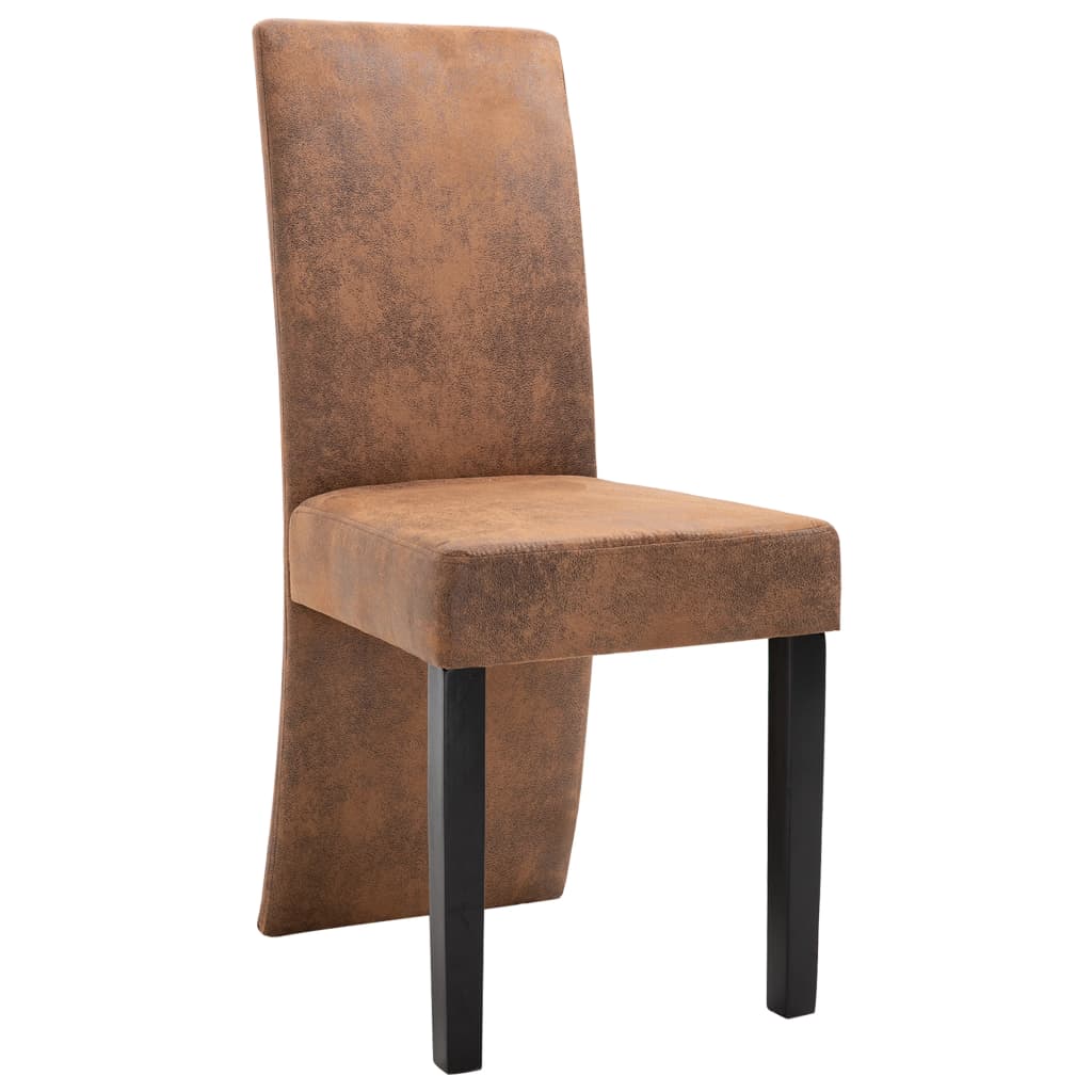 vidaXL Jídelní židle 4 ks hnědé umělá semišová kůže