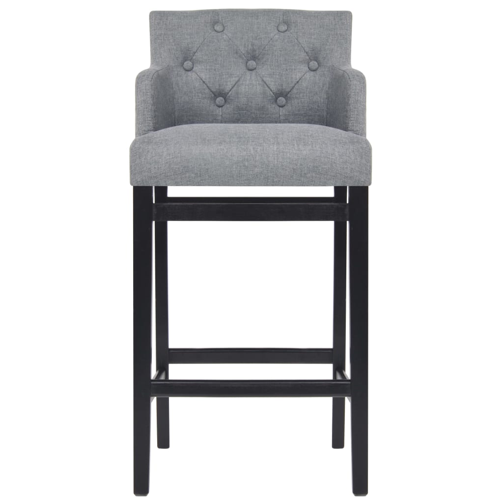 vidaXL Barové stoličky 2 ks světle šedé textil