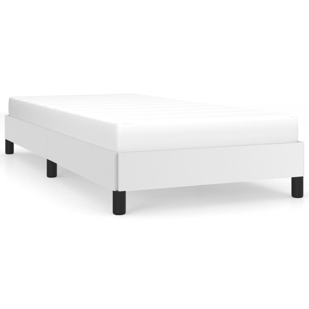 vidaXL Rám postele bílá 100 x 200 cm umělá kůže