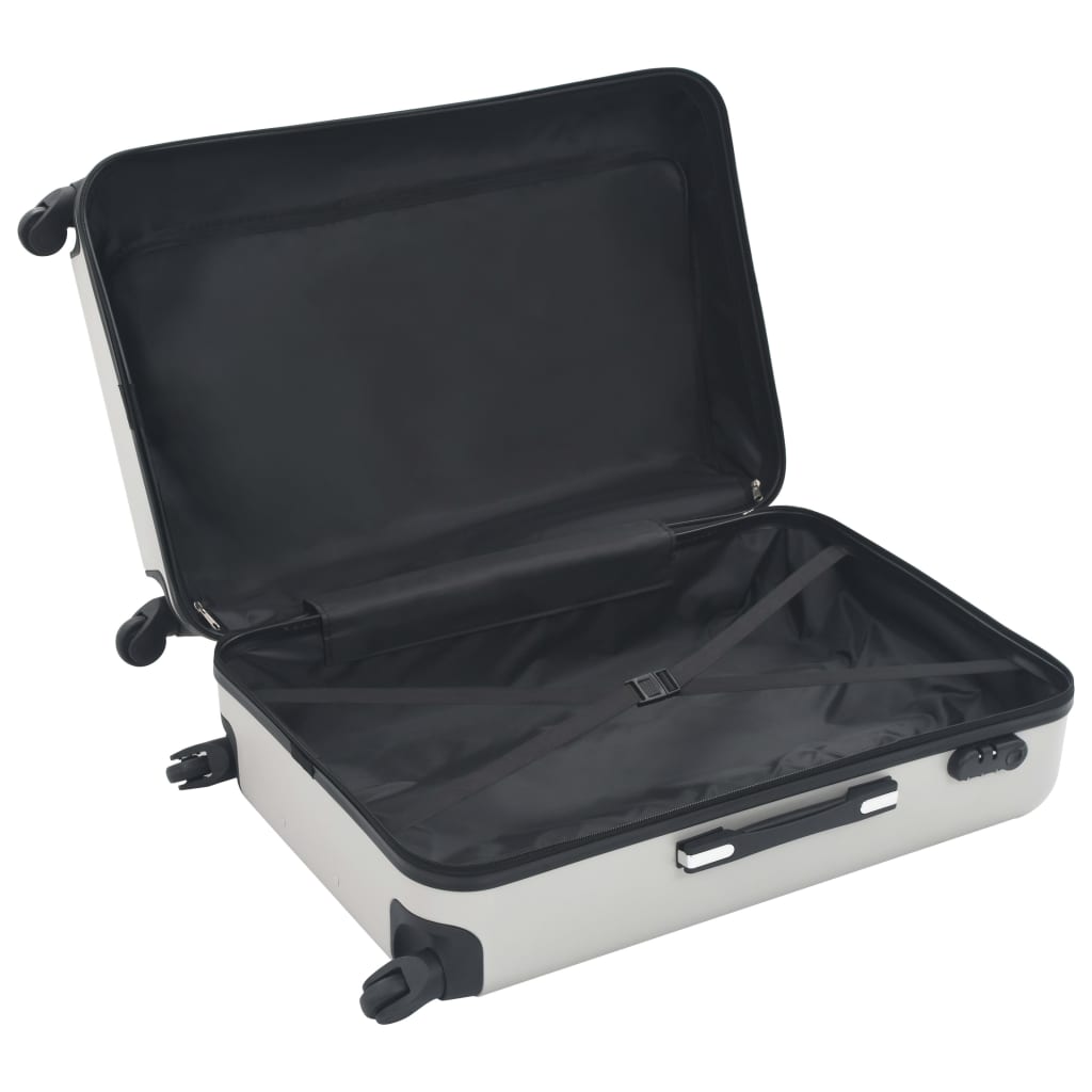 vidaXL Sada skořepinových kufrů na kolečkách 3 ks jasně stříbrná ABS