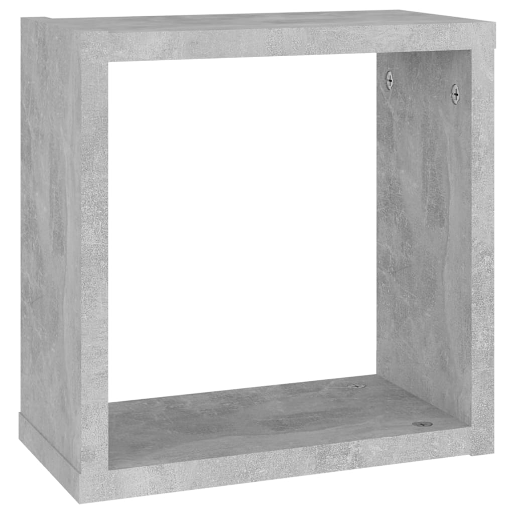 vidaXL Nástěnné police kostky 2 ks betonově šedé 30 x 15 x 30 cm
