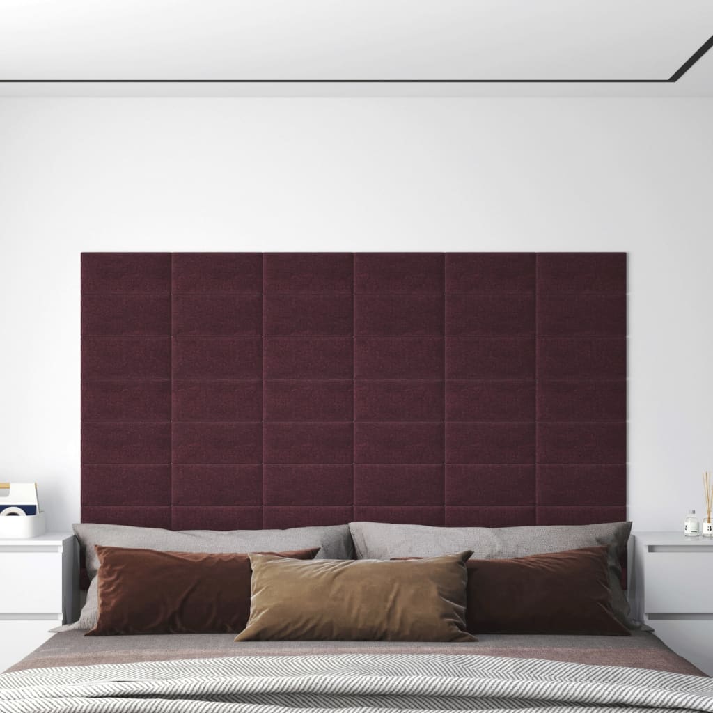vidaXL Nástěnné panely 12 ks fialové 30 x 15 cm textil 0,54 m²