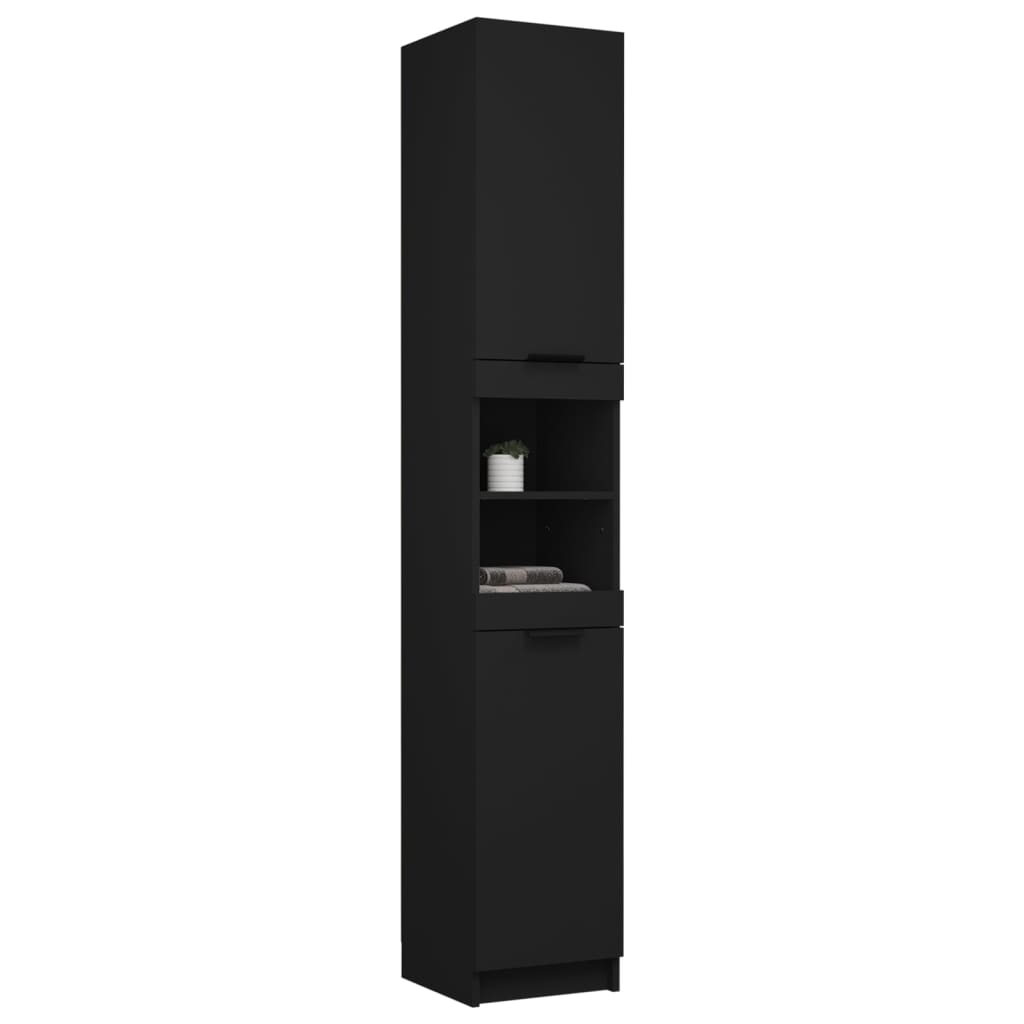 vidaXL Koupelnová skříňka černá 32 x 34 x 188,5 cm kompozitní dřevo