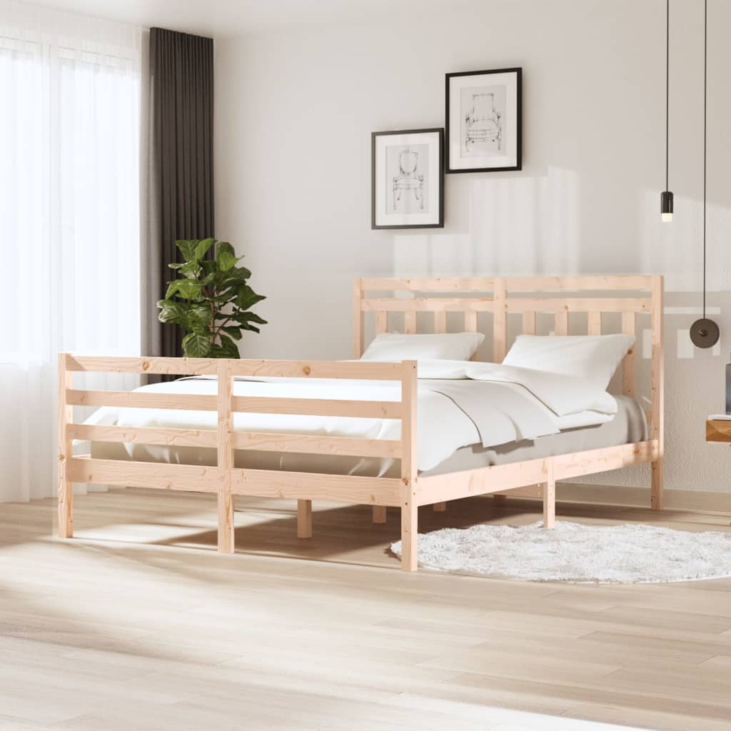 vidaXL Rám postele 150 x 200 cm King Size masivní dřevo