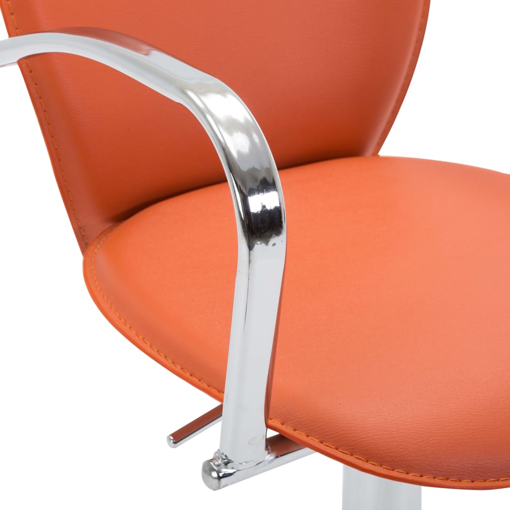 vidaXL Barové stoličky s područkami 2 ks oranžové umělá kůže