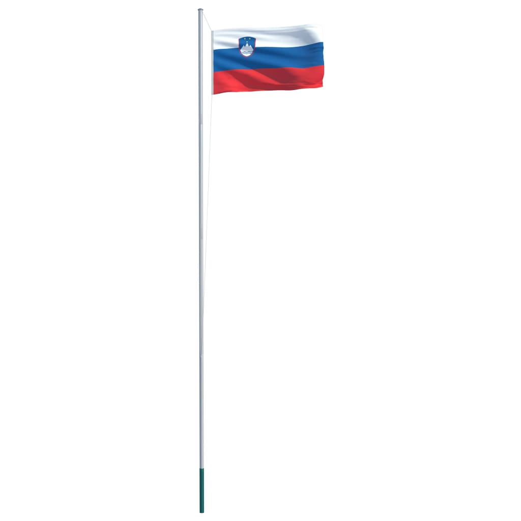 vidaXL Slovinská vlajka a stožár hliník 6,2 m