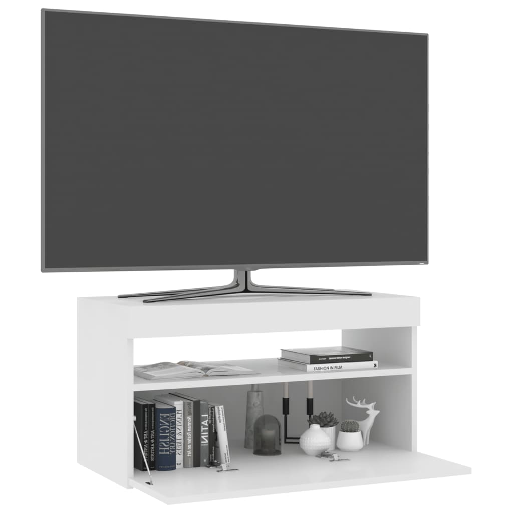 vidaXL TV skříňka s LED osvětlením bílá 75 x 35 x 40 cm