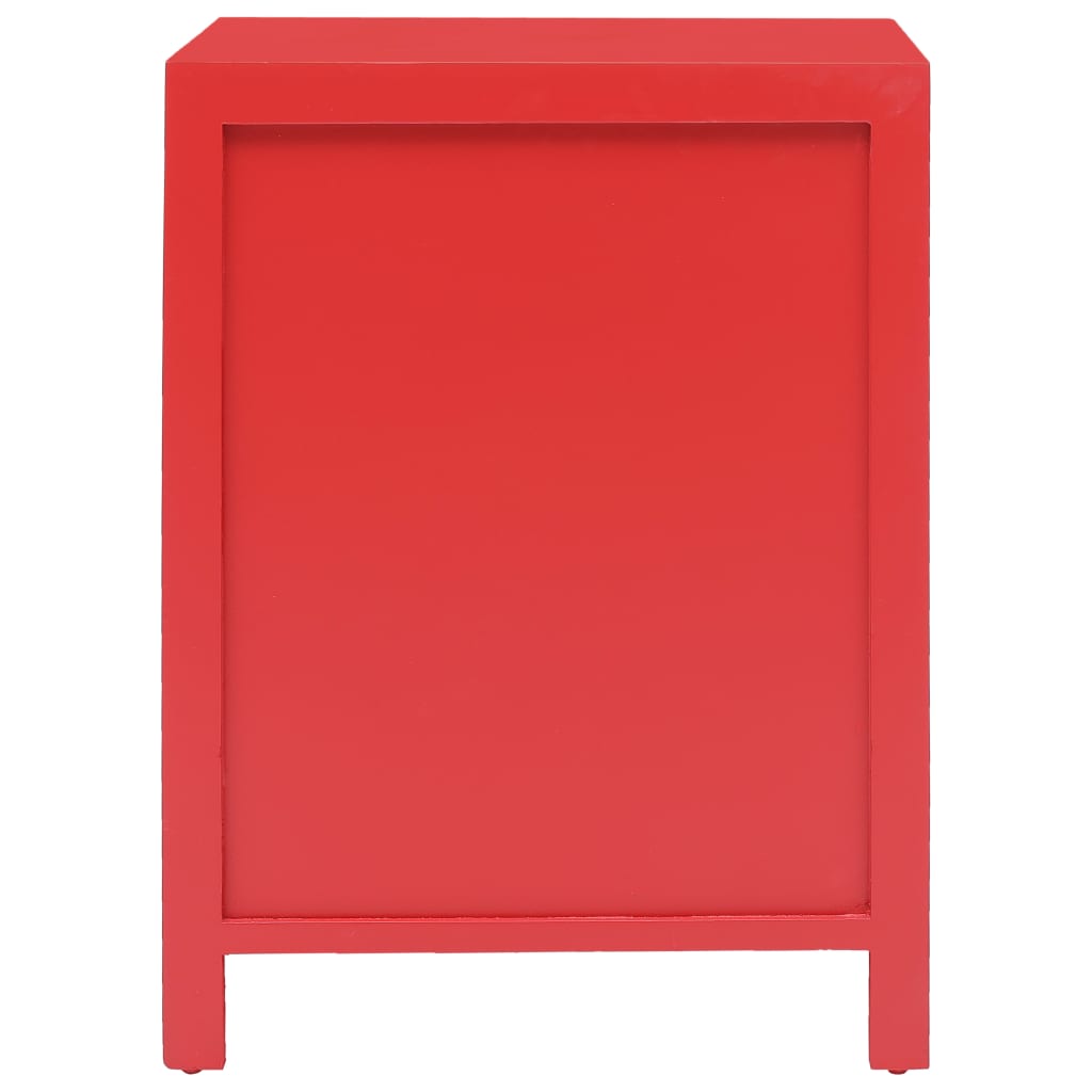 vidaXL Noční stolek červený 38 x 28 x 52 cm dřevo pavlovnie