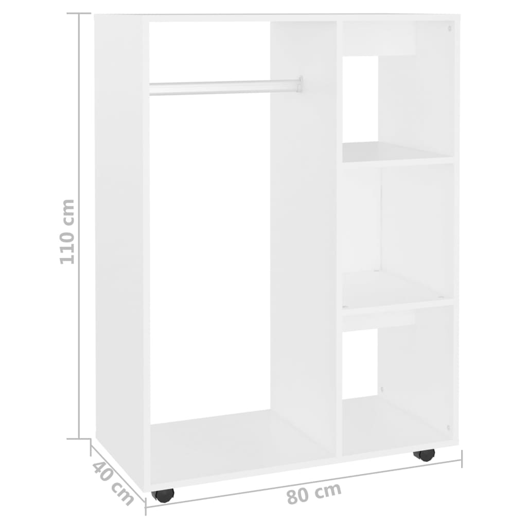 vidaXL Šatní skříň bílá 80 x 40 x 110 cm dřevotříska