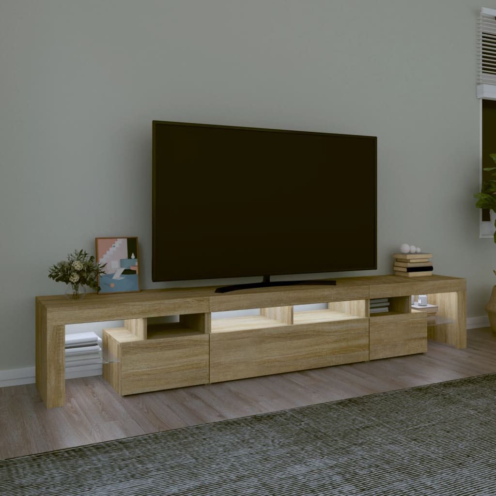 vidaXL TV skříňka s LED osvětlením dub sonoma 230x36,5x40 cm
