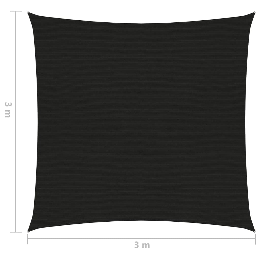 vidaXL Stínící plachta 160 g/m² černá 3 x 3 m HDPE