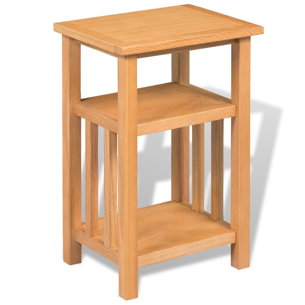 vidaXL Odkládací stolek s policí na časopisy 27x35x55 cm masivní dub