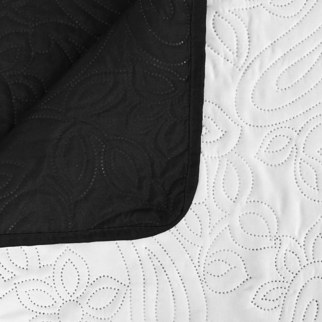 vidaXL Oboustranný prošívaný přehoz na postel 230x260 cm černo-bílý