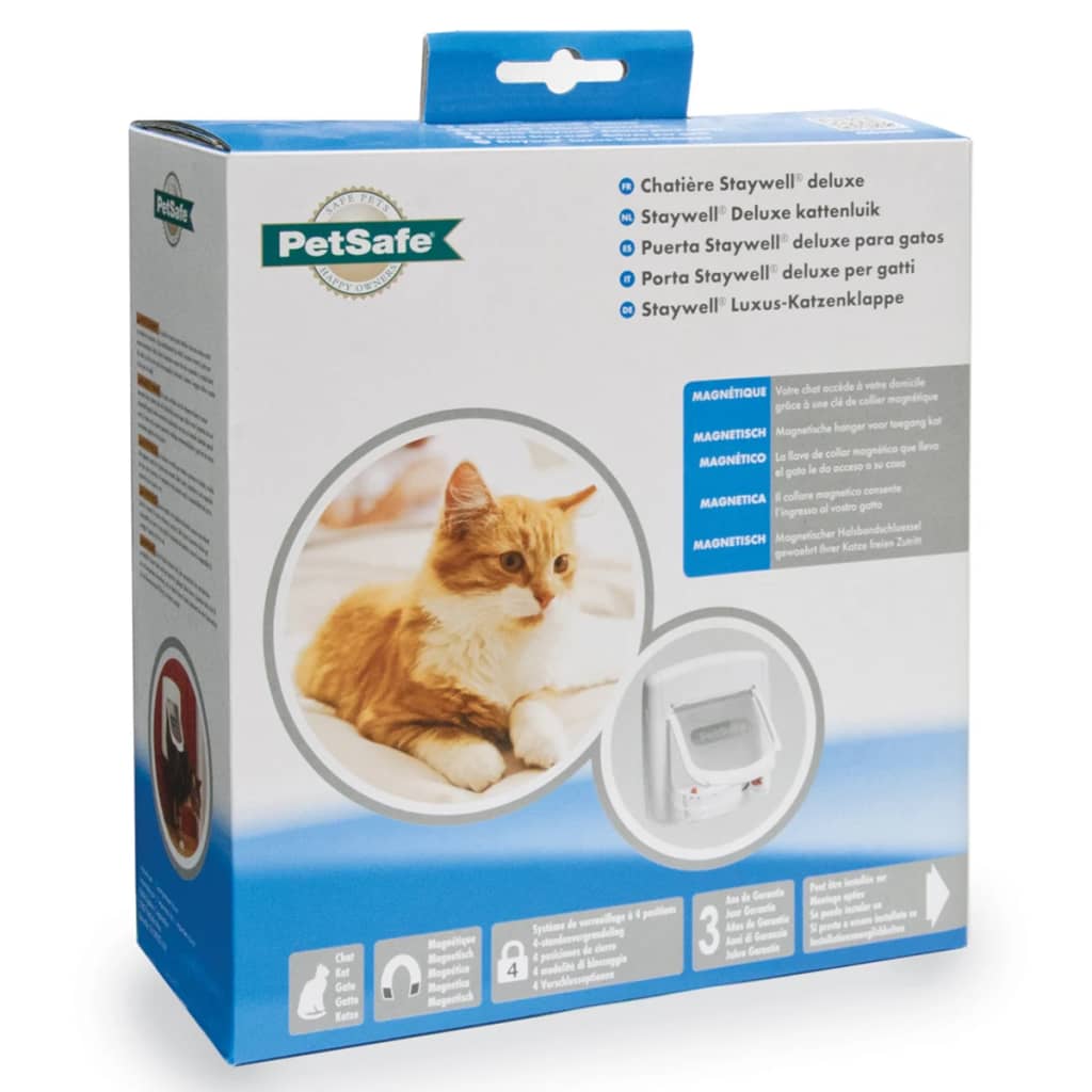 PetSafe Magnetická 4cestná dvířka pro kočky Deluxe 400 bílá 5005