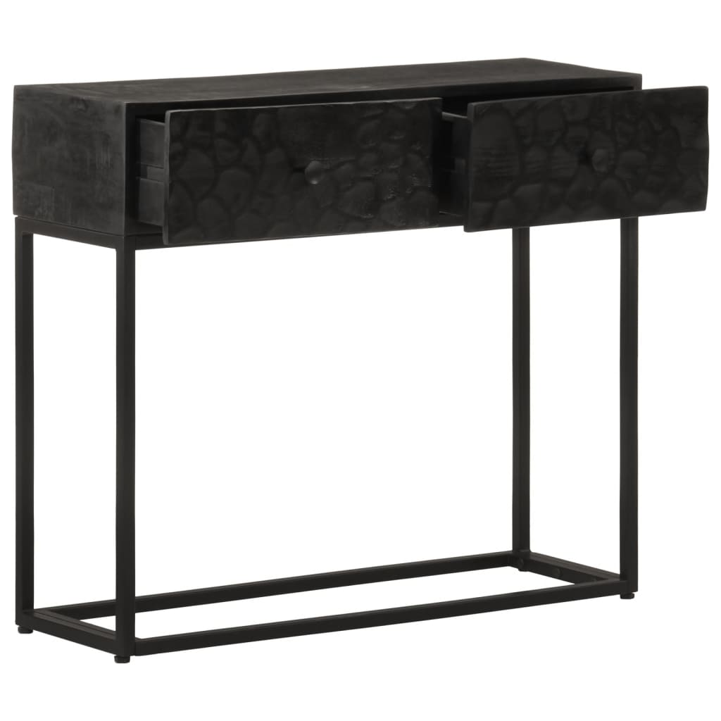 vidaXL Konzolový stolek černý 90x30x76 cm masivní mangovník a železo