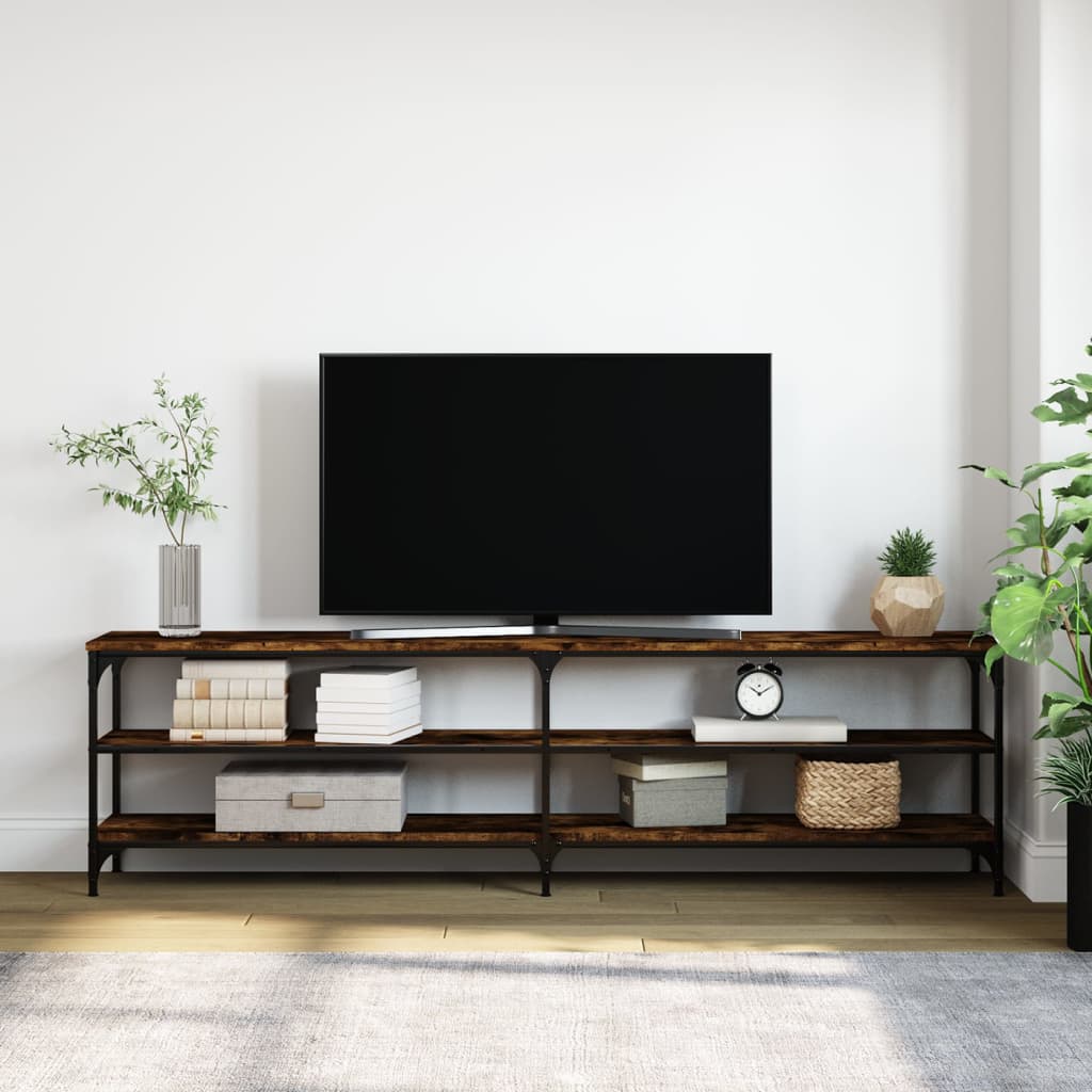 vidaXL TV skříňka kouřový dub 180 x 30 x 50 cm kompozitní dřevo a kov