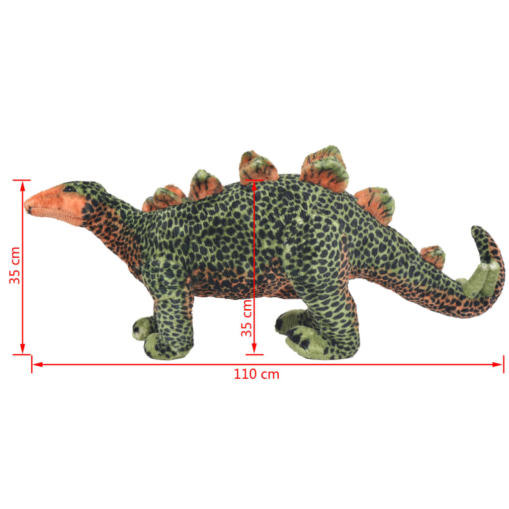 vidaXL Stojící plyšová hračka dinosaurus stegosaurus zelený XXL