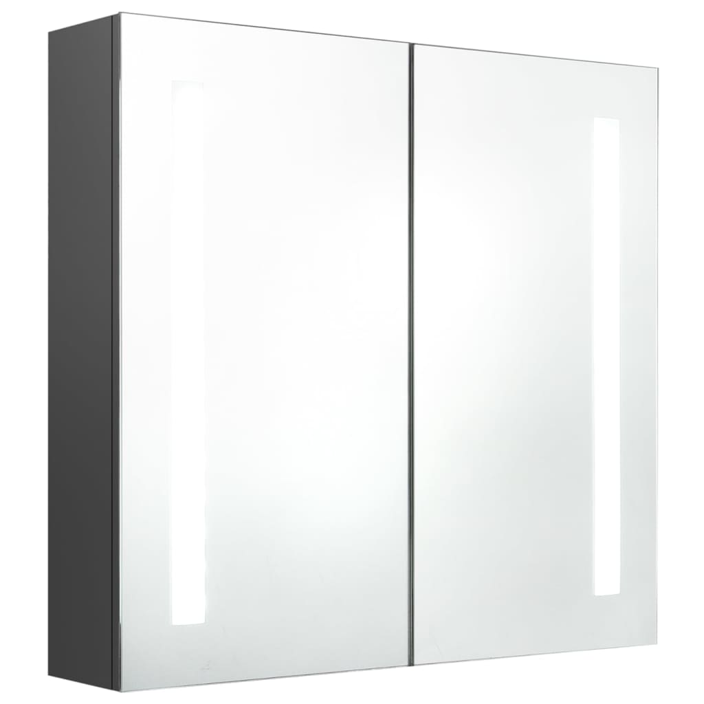 vidaXL LED koupelnová skříňka se zrcadlem šedá 62 x 14 x 60 cm