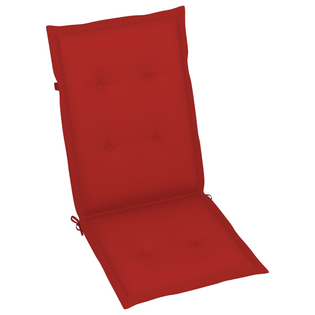 vidaXL Zahradní židle 6 ks červené podušky masivní teak