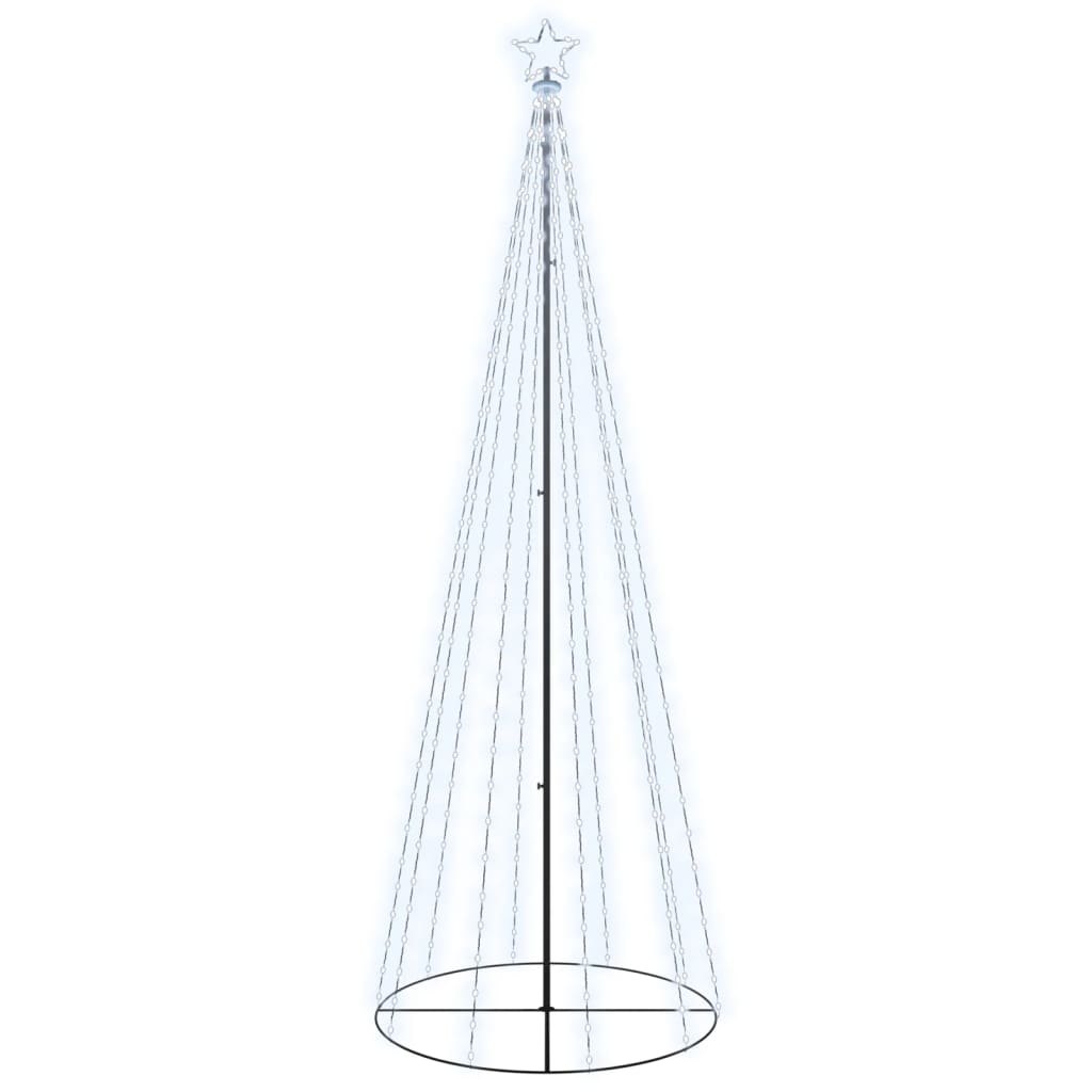 vidaXL Vánoční stromek kužel 310 studených bílých LED diod 100x300 cm