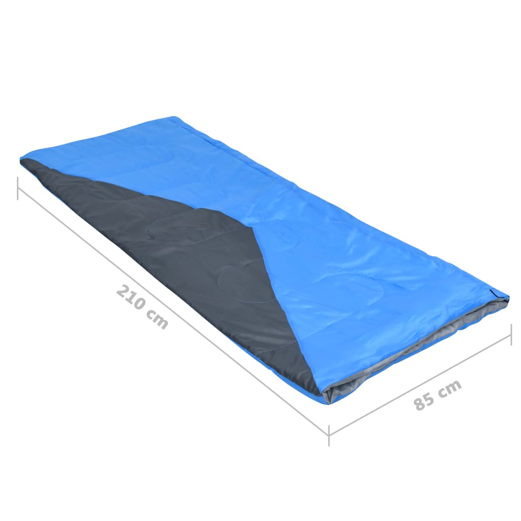 vidaXL Lehké dekové spací pytle 2 ks modré 1100 g 10 °C