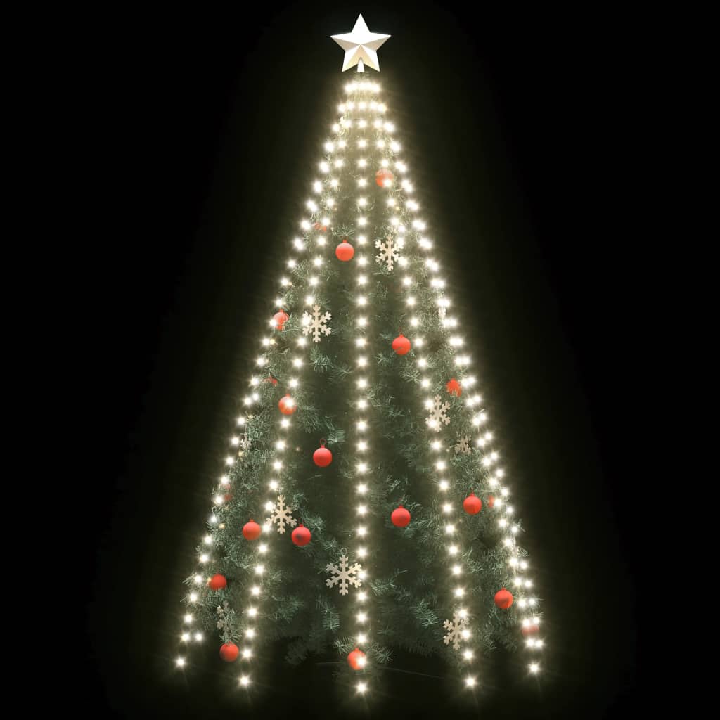 vidaXL Světelná síť na vánoční stromek 300 studených bílých LED 300 cm