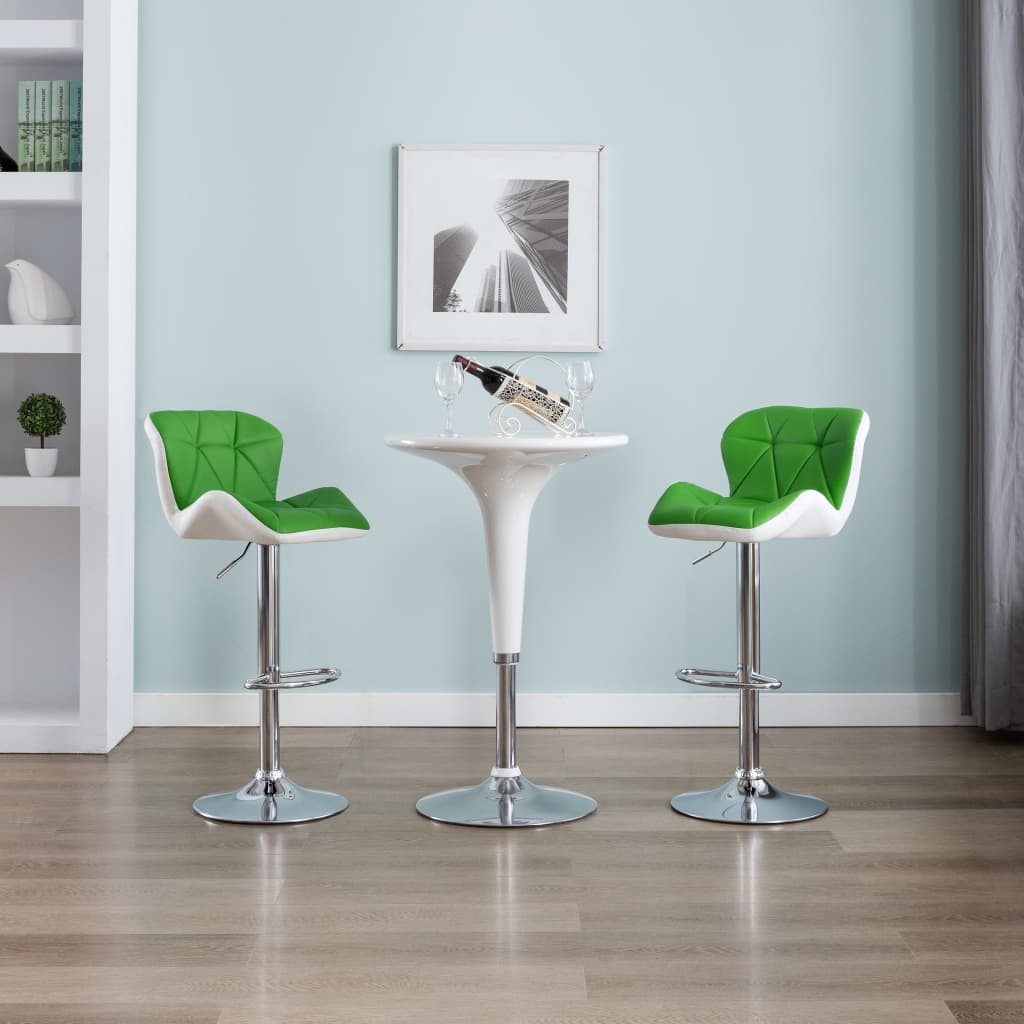 vidaXL Barové stoličky 2 ks zelené umělá kůže